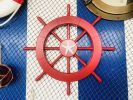 Red Ship Decorative Wheel with Starfish 18""
