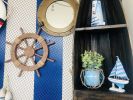 Rustic Wood Finish Decorative Ship Wheel 18""