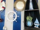 Rustic White Decorative Ship Wheel with Starfish 18""