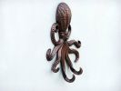 Antique Copper Wall Mounted Octopus Hooks 7""