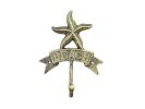 Rustic Gold Cast Iron Starfish Beach Hook 8""