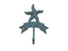 Seaworn Blue Cast Iron Starfish Beach Hook 8""
