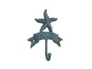 Seaworn Blue Cast Iron Starfish Beach Hook 8""