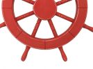 Rustic Red Decorative Ship Wheel 18""