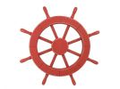 Rustic Red Decorative Ship Wheel 18""