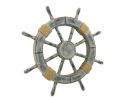 Rustic Whitewashed Decorative Ship Wheel 18""
