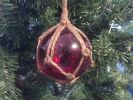 Red Japanese Glass Ball Fishing Float Decoration Christmas Ornament 3""