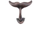 Rustic Copper Cast Iron Decorative Whale Tail Hook 5""