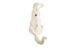 Whitewashed Cast Iron Dog Hook 6""