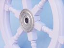 Deluxe Class White Wood and Chrome Ship Decorative Steering Wheel 24""