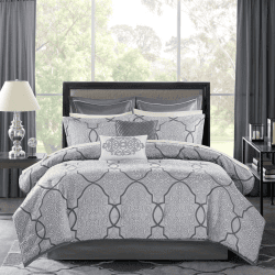 12 Piece Comforter Set With Cotton Bed Sheets Silver King 12 Piece Comforter Set With Cotton Bed Sheets Silver King