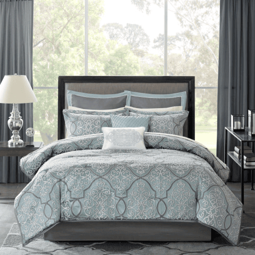 12 Piece Comforter Set With Cotton Bed Sheets Blue King 12 Piece Comforter Set With Cotton Bed Sheets Blue King